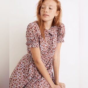 Madewell Mini Piccola Floral Puff Sleeve Dress